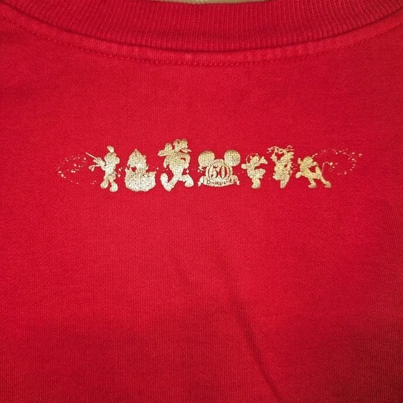 Disneyland Resort 50th Anniversary Red Sweatshirt Mickey Friends XL Embroidered - Picture 4 of 8